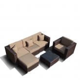 Комплект мебели из иск. ротанга YR821 Brown